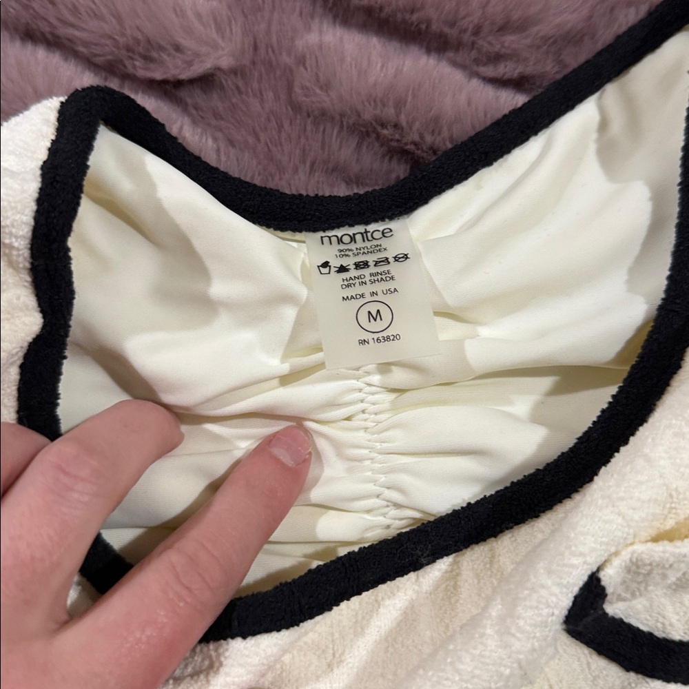 Montce Cream and Black swim set size medium - Picture 2 of 7